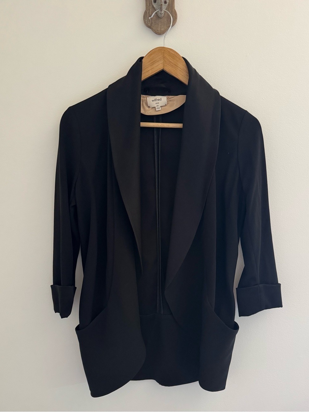 Wilfred Chevalier Blazer Black Terado Satin Lapel Jacket